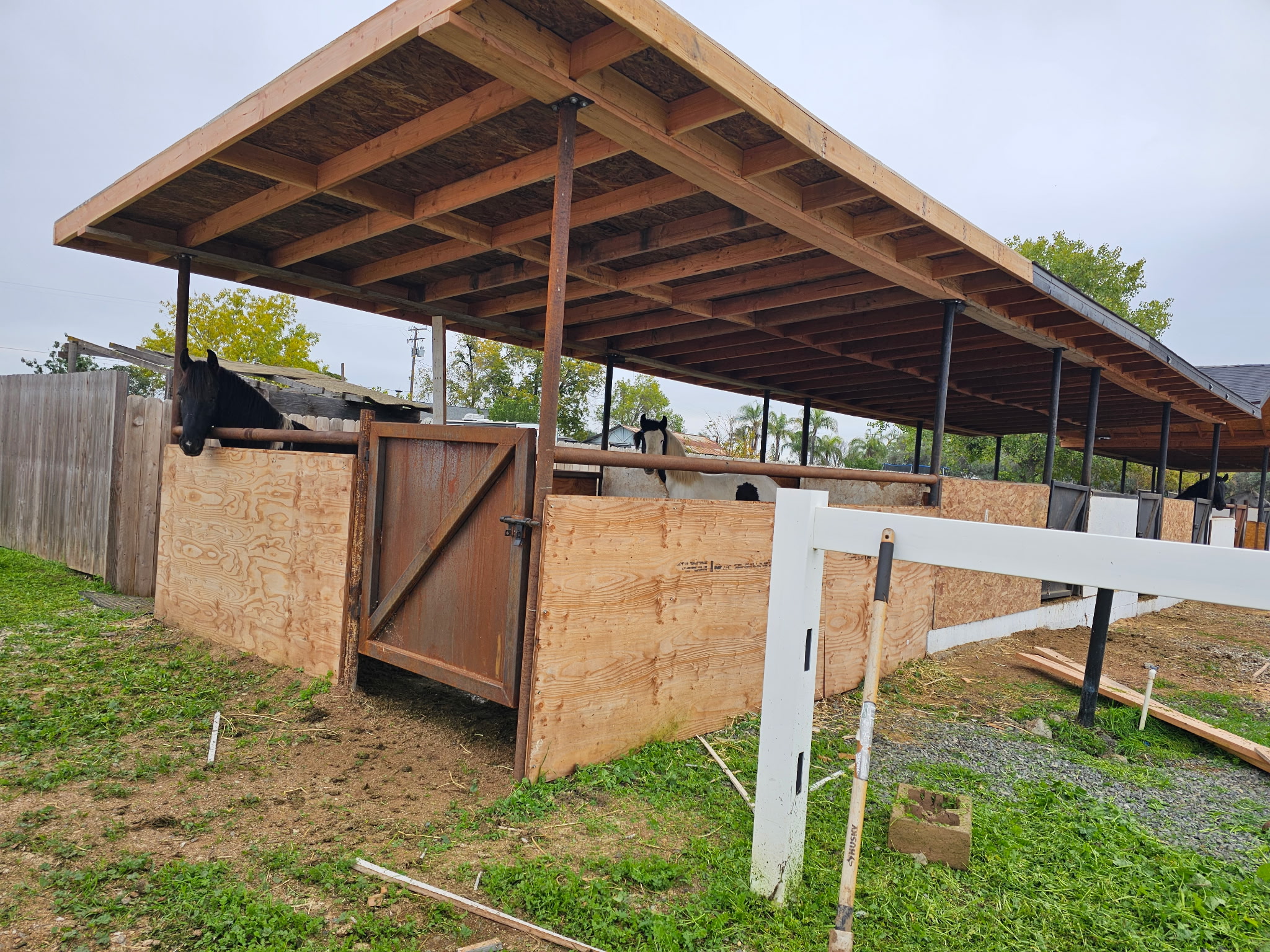 Custom Horse Stalls and Awning